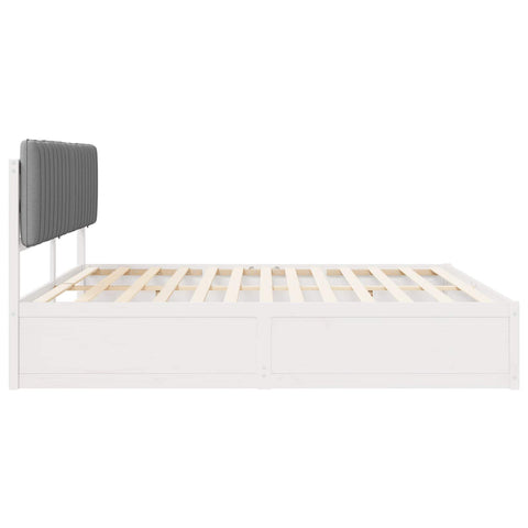 vidaXL Bed Frame with Upholstered Headboard Light Grey 200 x 200 cm