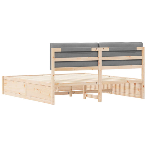 vidaXL Bed Frame with Upholstered Headboard Light Grey 180 x 200 cm