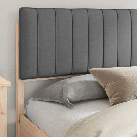 vidaXL Bed Frame with Upholstered Headboard Dark Grey 180 x 200 cm