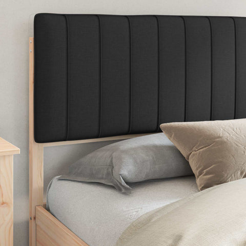 vidaXL Bed Frame with Upholstered Headboard Black 180 x 200 cm