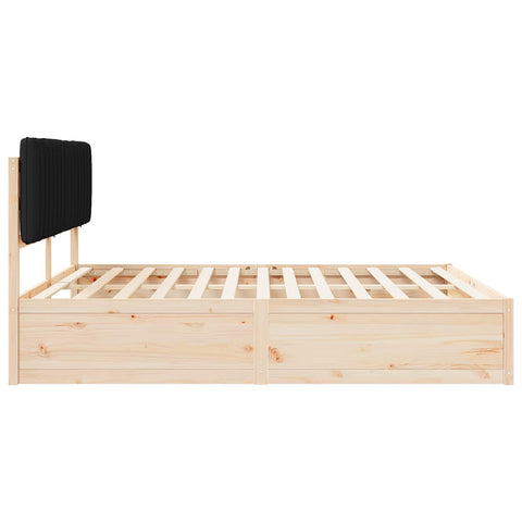 vidaXL Bed Frame with Upholstered Headboard Black 180 x 200 cm