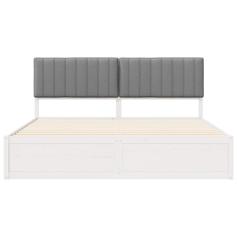 vidaXL Bed Frame with Upholstered Headboard Light Grey 180 x 200 cm