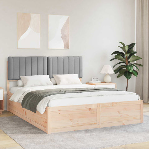 vidaXL Bed Frame with Upholstered Headboard Light Grey 160 x 200 cm