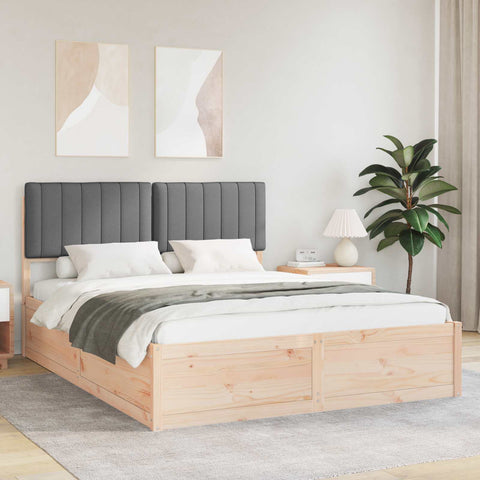 vidaXL Bed Frame with Upholstered Headboard Dark Grey 160 x 200 cm