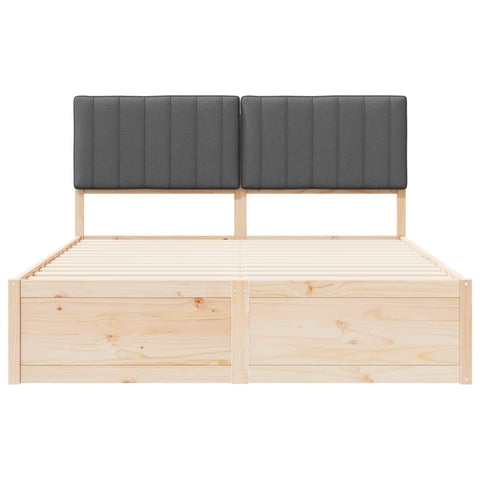 vidaXL Bed Frame with Upholstered Headboard Dark Grey 160 x 200 cm