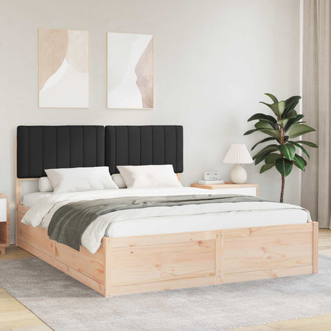 vidaXL Bed Frame with Upholstered Headboard Black 160 x 200 cm