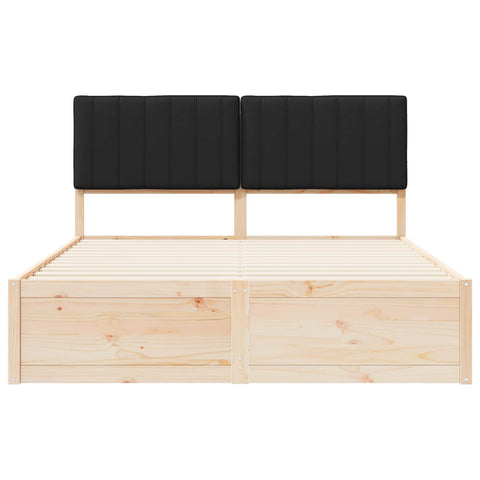 vidaXL Bed Frame with Upholstered Headboard Black 160 x 200 cm