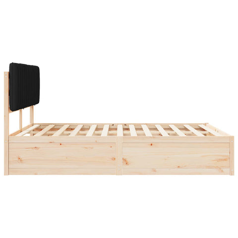 vidaXL Bed Frame with Upholstered Headboard Black 160 x 200 cm