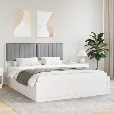 vidaXL Bed Frame with Upholstered Headboard Light Grey 160 x 200 cm