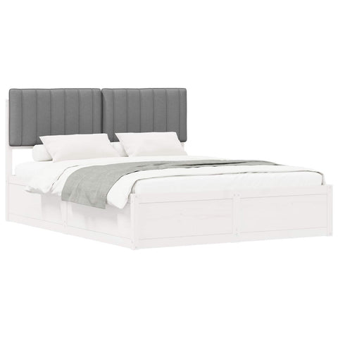 vidaXL Bed Frame with Upholstered Headboard Light Grey 160 x 200 cm