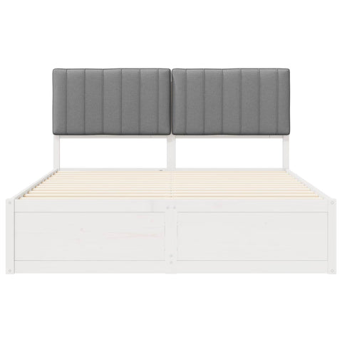 vidaXL Bed Frame with Upholstered Headboard Light Grey 160 x 200 cm