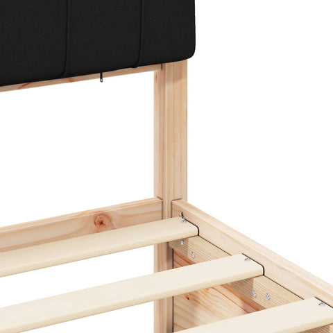 vidaXL Bed Frame with Upholstered Headboard Black 150 x 200 cm