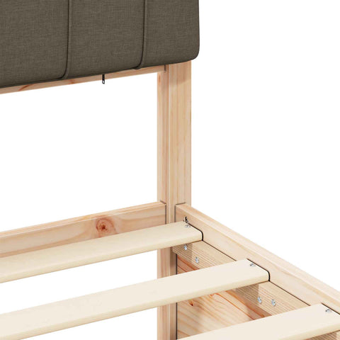 vidaXL Bed Frame with Upholstered Headboard Taupe 150 x 200 cm