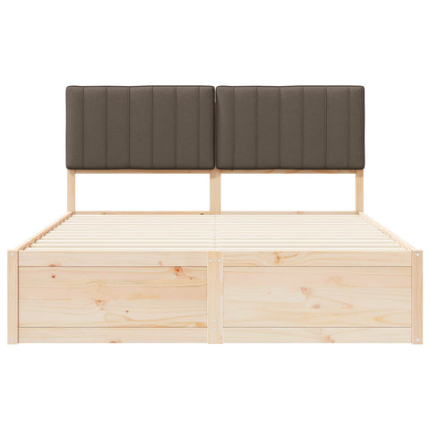 vidaXL Bed Frame with Upholstered Headboard Taupe 150 x 200 cm