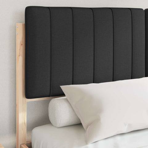 vidaXL Bed Frame with Upholstered Headboard Black 140 x 200 cm