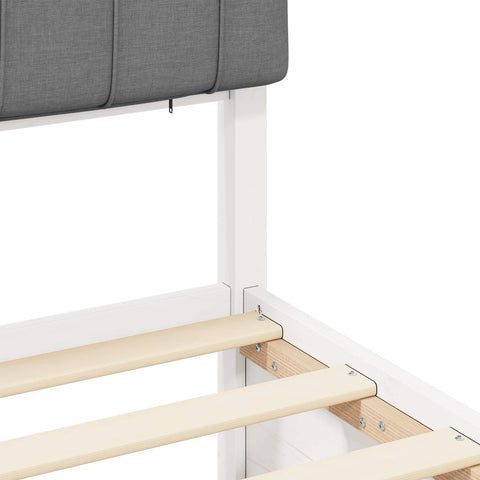 vidaXL Bed Frame with Upholstered Headboard Light Grey 140 x 200 cm