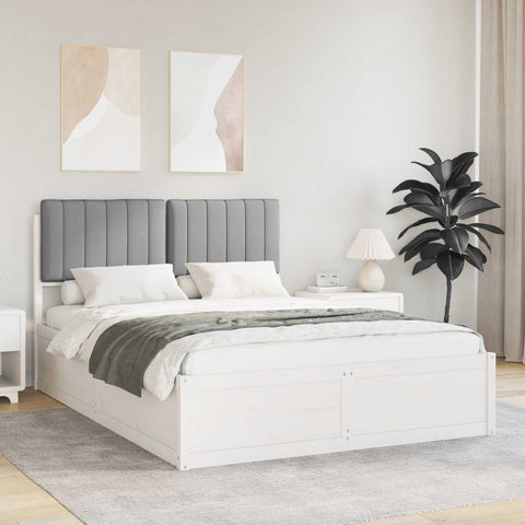 vidaXL Bed Frame with Upholstered Headboard Light Grey 140 x 200 cm