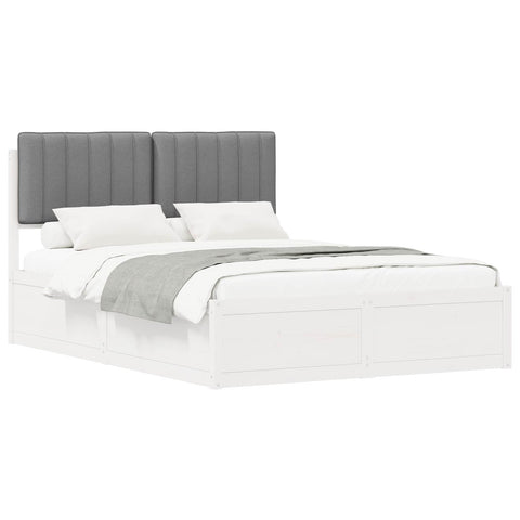 vidaXL Bed Frame with Upholstered Headboard Light Grey 140 x 200 cm