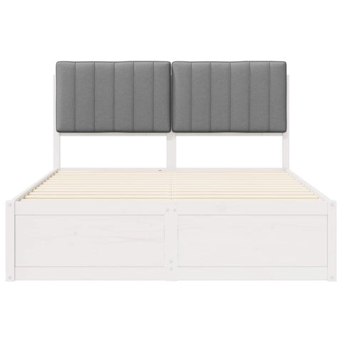 vidaXL Bed Frame with Upholstered Headboard Light Grey 140 x 200 cm
