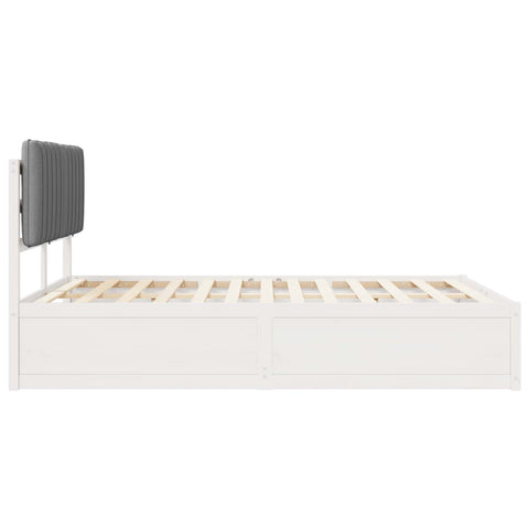 vidaXL Bed Frame with Upholstered Headboard Light Grey 140 x 200 cm