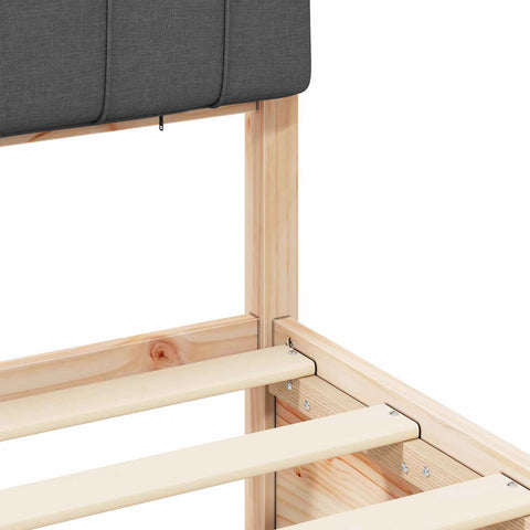 vidaXL Bed Frame with Upholstered Headboard Dark Grey 140 x 190 cm