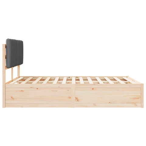 vidaXL Bed Frame with Upholstered Headboard Dark Grey 140 x 190 cm