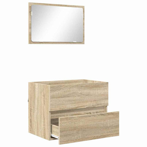 vidaXL Bathroom Furniture Set with Drawer Sonoma Oak Engineered Wood