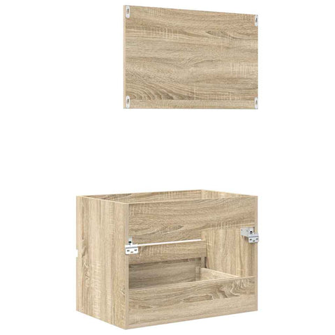 vidaXL Bathroom Furniture Set with Drawer Sonoma Oak Engineered Wood