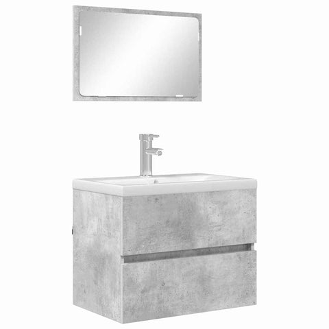 vidaXL Bathroom Furniture Set Concrete Grey Engineered Wood
