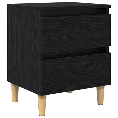 vidaXL Bed Cabinet Black Oak 40 x 35 x 50 cm Engineered Wood