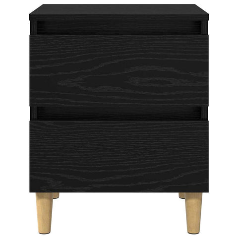 vidaXL Bed Cabinet Black Oak 40 x 35 x 50 cm Engineered Wood