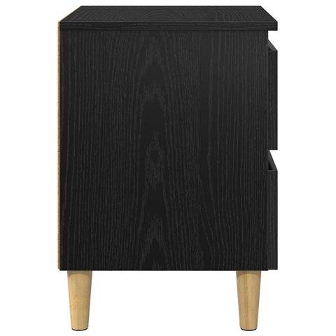 vidaXL Bed Cabinet Black Oak 40 x 35 x 50 cm Engineered Wood