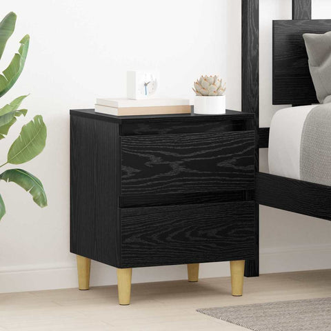 vidaXL Bed Cabinets 2 pcs Black Oak 40 x 35 x 50 cm Engineered Wood