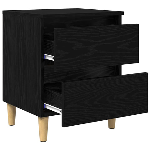 vidaXL Bed Cabinets 2 pcs Black Oak 40 x 35 x 50 cm Engineered Wood
