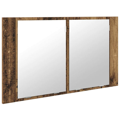 vidaXL Bathroom Mirror Cabinet with Shelf Old Wood 80 x 12 x 45 cm