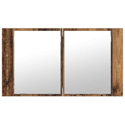 vidaXL Bathroom Mirror Cabinet with Shelf Old Wood 80 x 12 x 45 cm