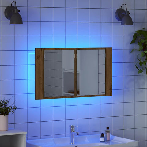 vidaXL Bathroom Mirror Cabinet with Shelf Artisan Oak 80 x 12 x 45 cm