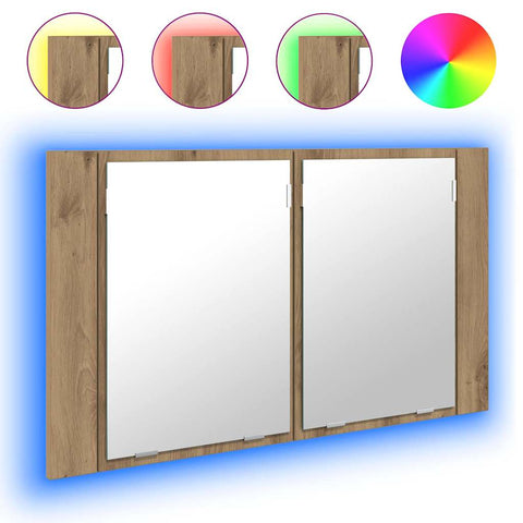 vidaXL Bathroom Mirror Cabinet with Shelf Artisan Oak 80 x 12 x 45 cm