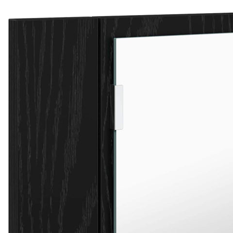 vidaXL Bathroom Mirror Cabinet with Shelf Black Oak 80 x 12 x 45 cm