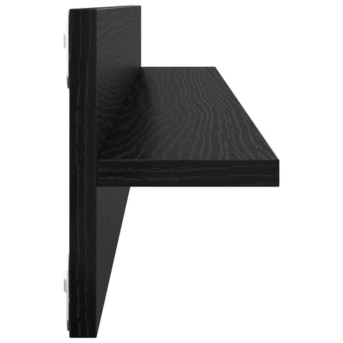 vidaXL Wall Shelves 4 pcs Black Oak 80 x 11.5 x 18 cm Engineered Wood