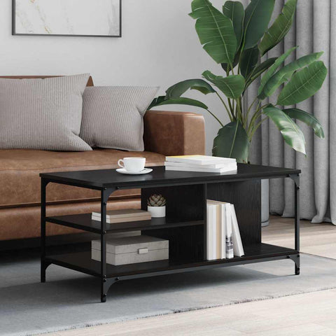 vidaXL Coffee Table Black Oak 100 x 50 x 45 cm Engineered Wood