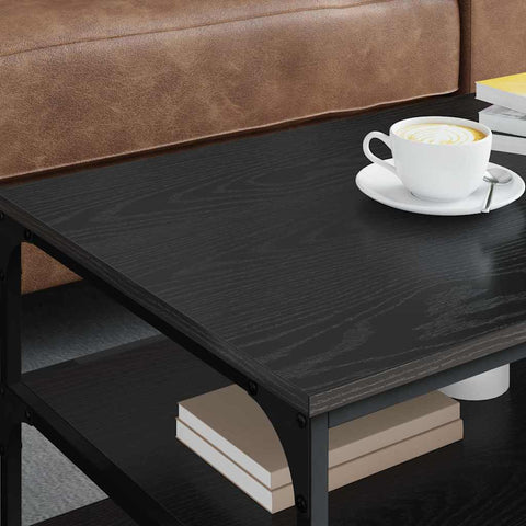 vidaXL Coffee Table Black Oak 90 x 49 x 40 cm Engineered Wood