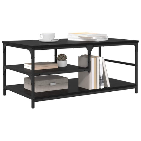 vidaXL Coffee Table Black Oak 90 x 49 x 40 cm Engineered Wood