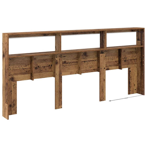 vidaXL Headboard with Shelf Old Wood 220 x 17 x 102 cm Engineered Wood