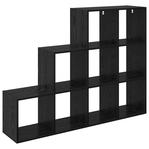 vidaXL Room Divider Bookcase Black Oak 137.5 x 29 x 103.5 cm