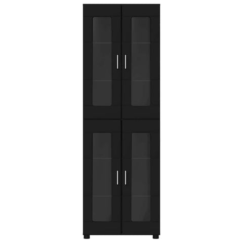 vidaXL Highboard with Shelf Black 60 x 35 x 182 cm Engineered Wood