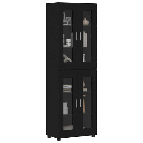 vidaXL Highboard with Shelf Black 60 x 35 x 182 cm Engineered Wood