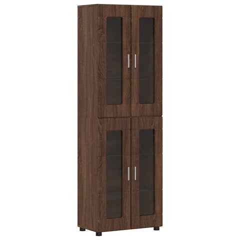 vidaXL Highboard with Shelf Brown Oak 60 x 35 x 182 cm Engineered Wood