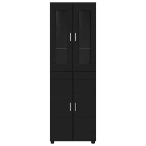 vidaXL Highboard with Shelf Black 60 x 35 x 182 cm Engineered Wood