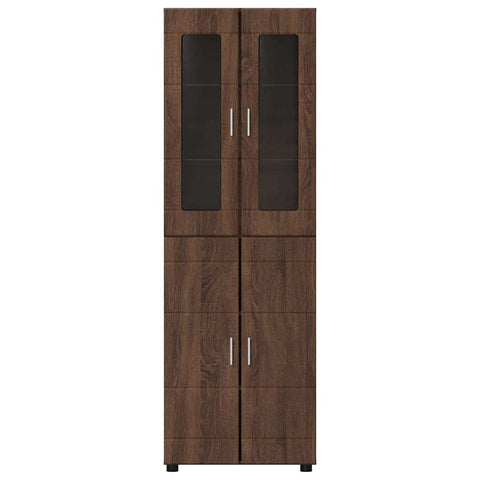 vidaXL Highboard with Shelf Brown Oak 60 x 35 x 182 cm Engineered Wood